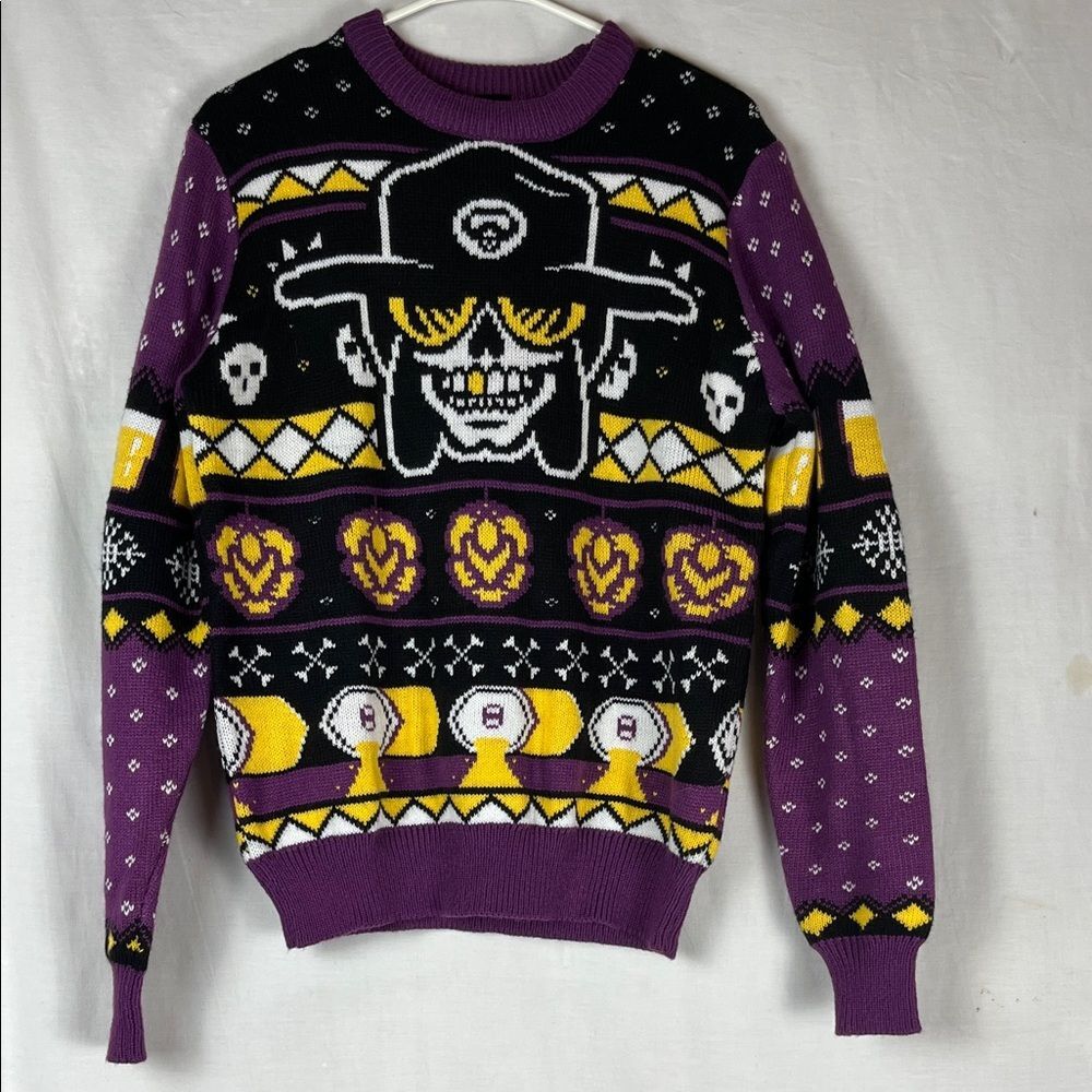 Purple Voodoo Ranger Beer Novelty Knit Halloween Sweater